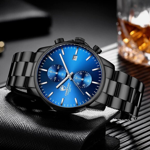 ⚡Men's Watches with Black Stainless Steel and Metal Casual Waterproof Colorful - Picture 6 of 7